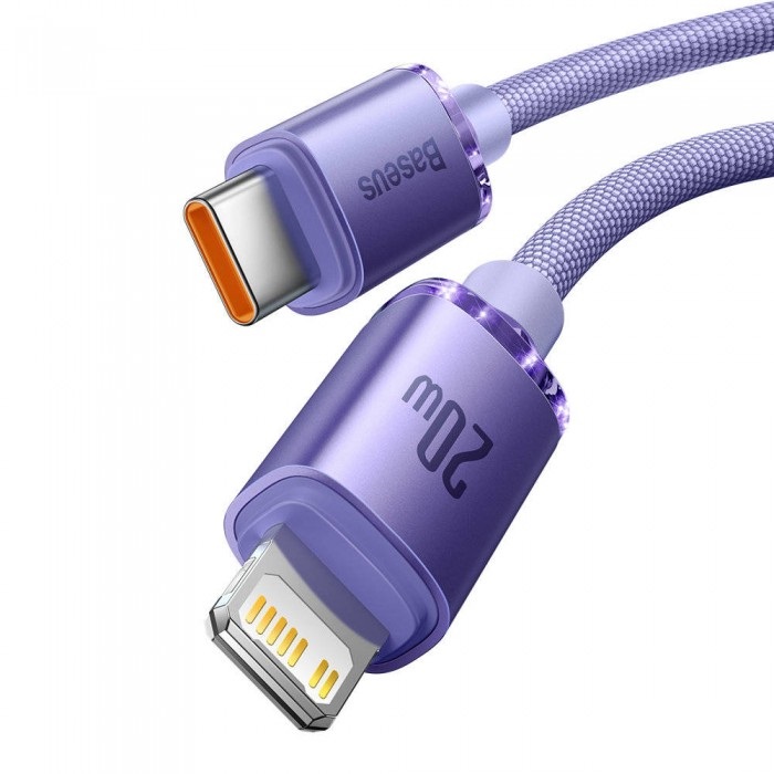 Baseus Crystal Shine Series Fast Charging Data Cable Type-C to iP Lightning 20W 2m Purple - Зображення 2