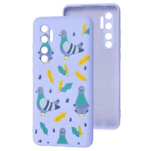 Чохол для Xiaomi Mi Note 10 Lite Wave Fancy pigeon with sunflower seeds / light purpl